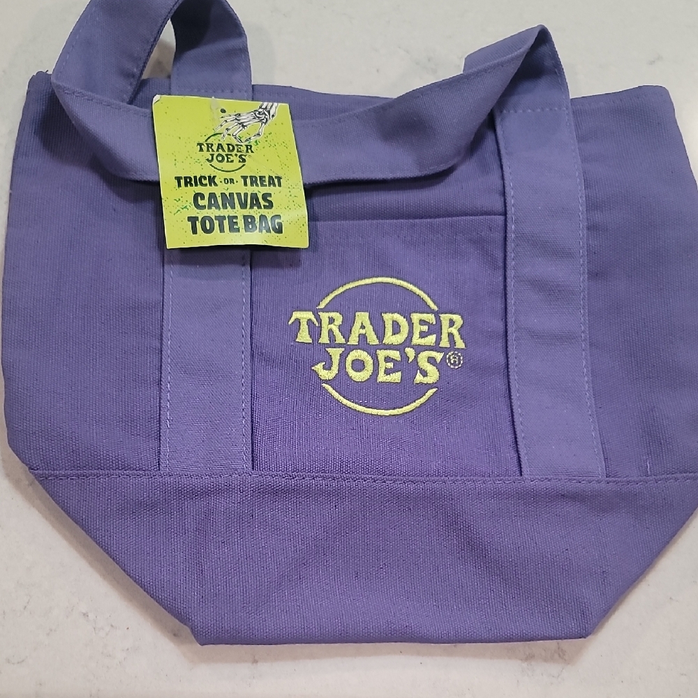 Trader Joe's Purple Canvas Tote Bag